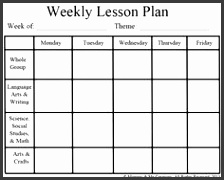 Weekly Preschool Lesson Plan Template