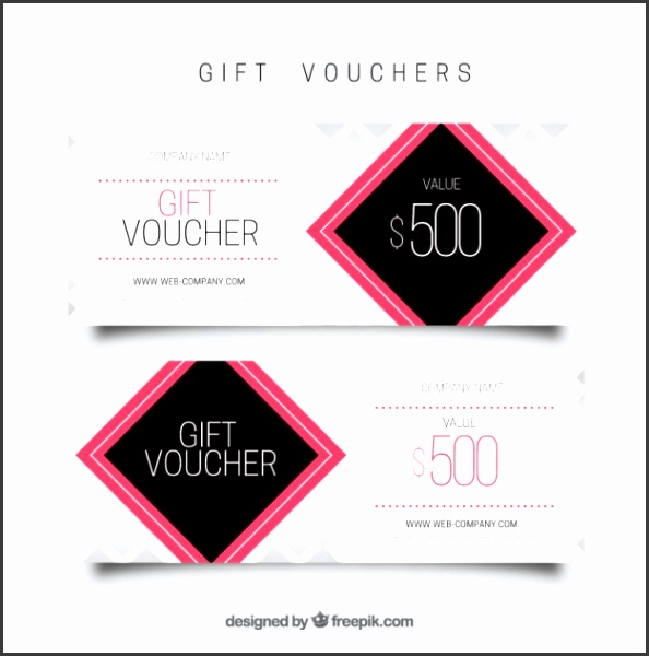 Gift voucher template with pink square Free Vector