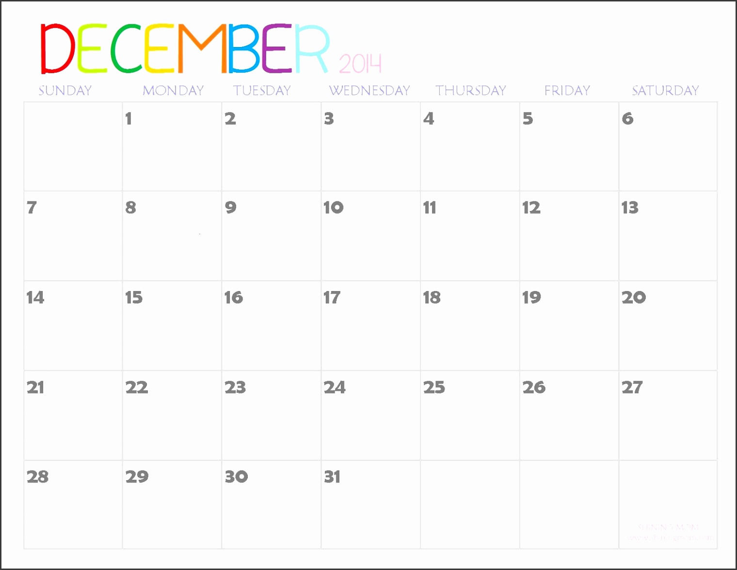 printable december 2014 calendar word template free printable 2014 calendar december