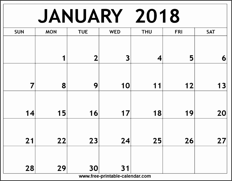 january 2018 blank calendar templates january 2018 printable calendar blank templates