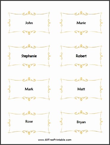 Flat Place Card Template for Wedding Free Printable b5WTr75y