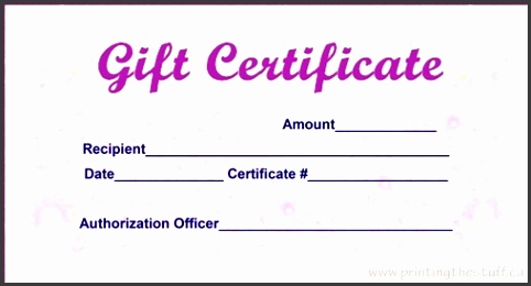 Cheap Gift Certificates Printing Toronto