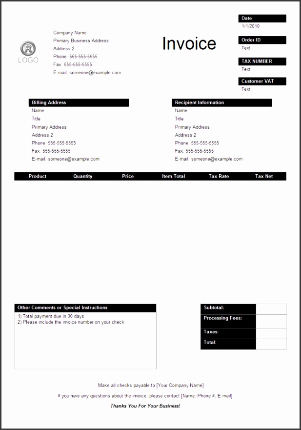 download professional invoice template