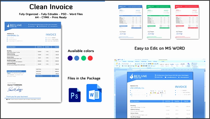 Clear Invoice Word Template Doc Files
