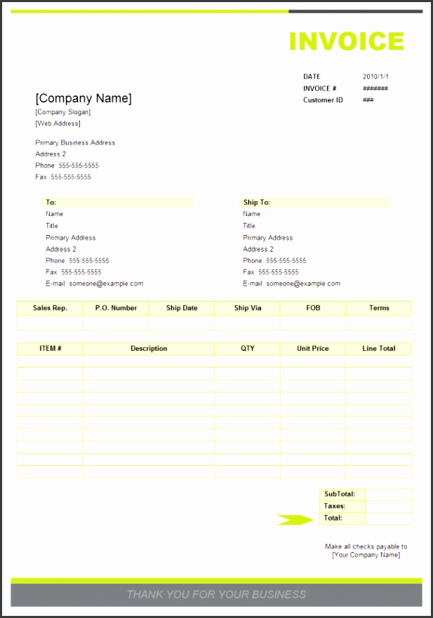 Professional Invoice Templates Sales Invoice Examples And Templates Free Download