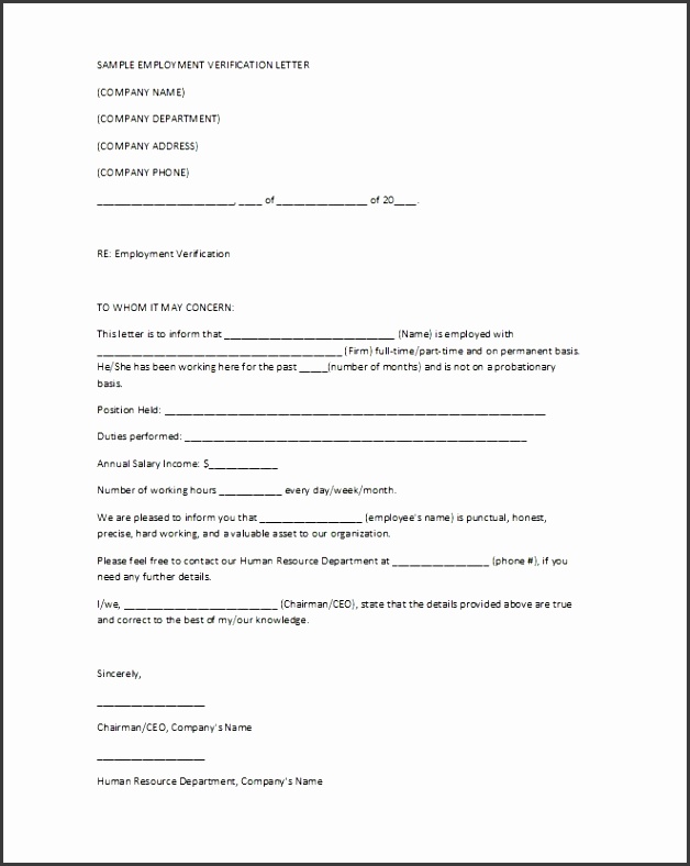 proof of employment letter printable doc file