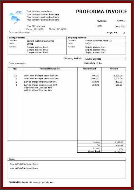 proforma invoice uk excel invoice format