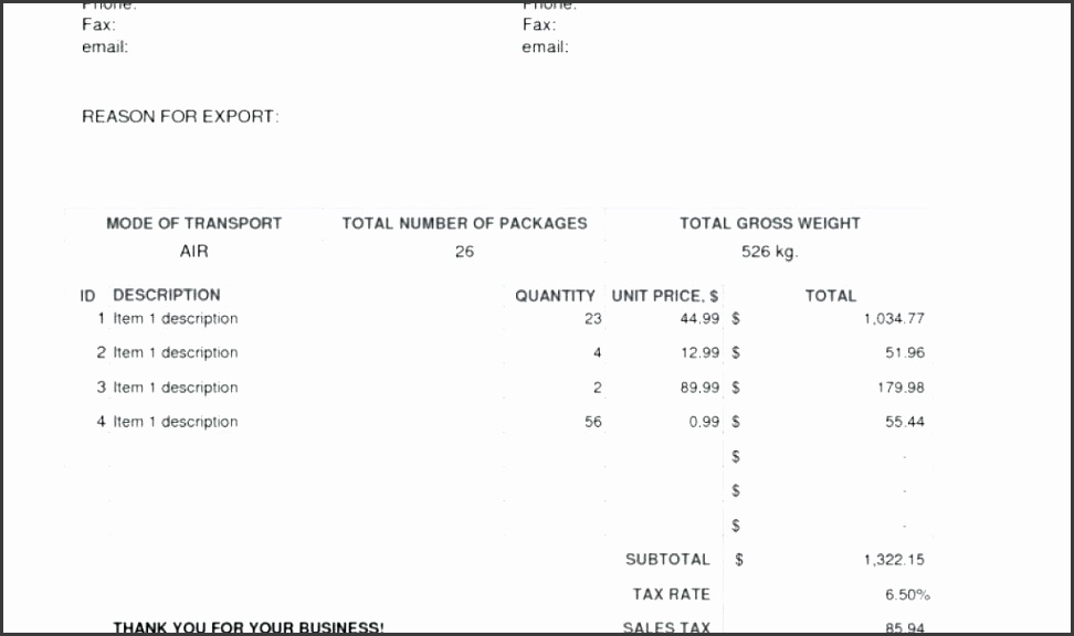 proforma invoice template word by proforma invoice format word document