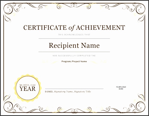 Certificate pletion template imagine Certificate pletion Template Lt Illustration Delectable Achievement with medium image