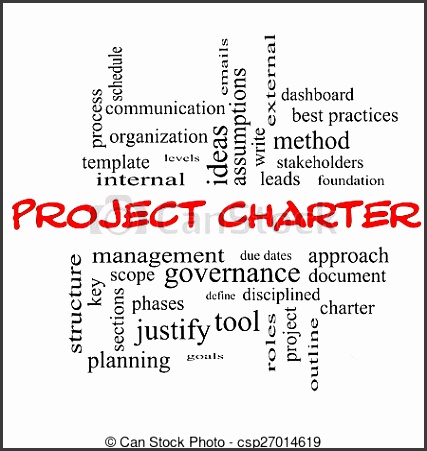 Project Charter Word Cloud Concept In Red Caps Stock