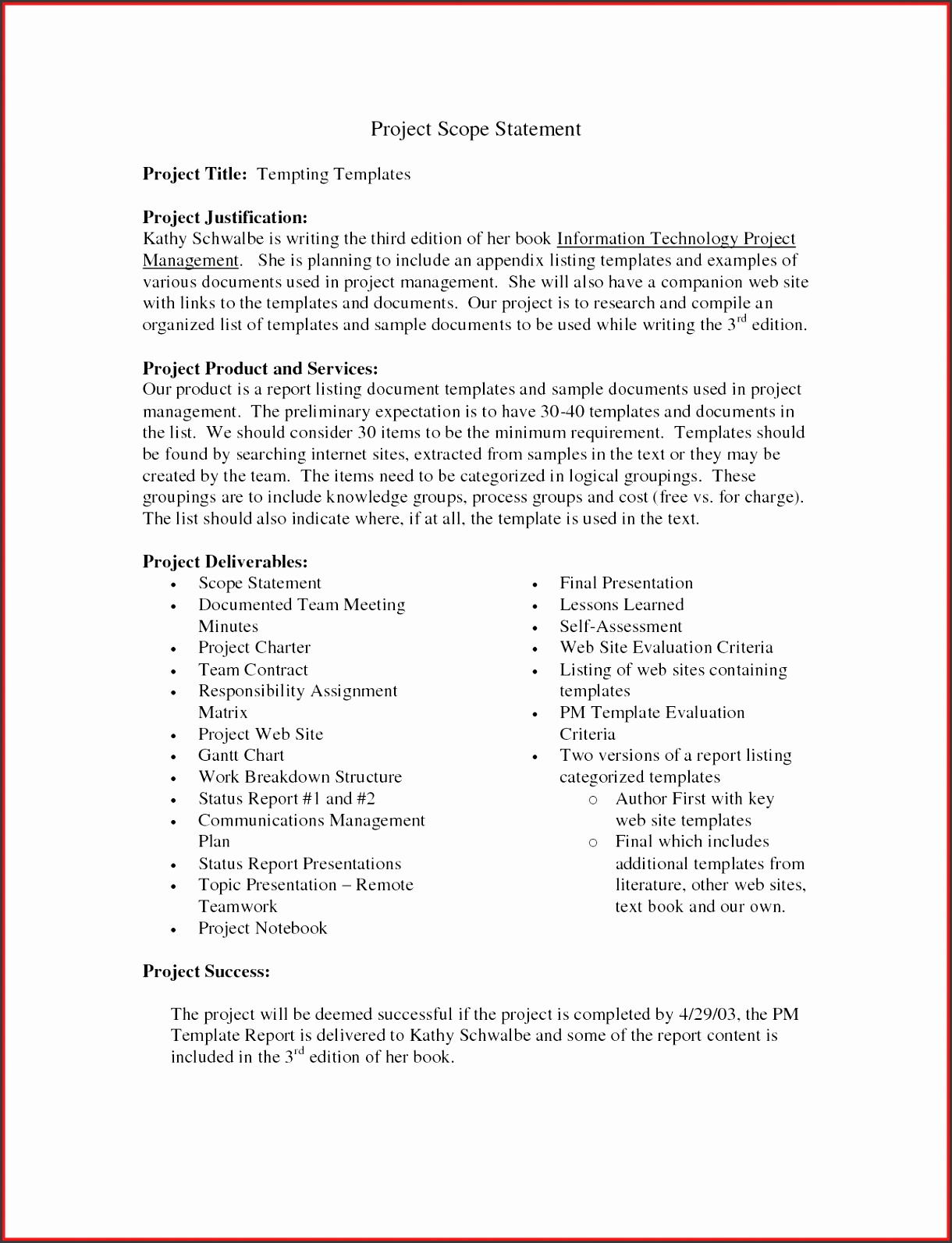 Beautiful Scope Management Plan f7iGL project scope statement example