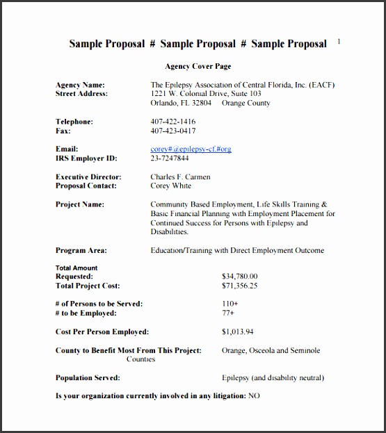 Project Cost Proposal PDF Download