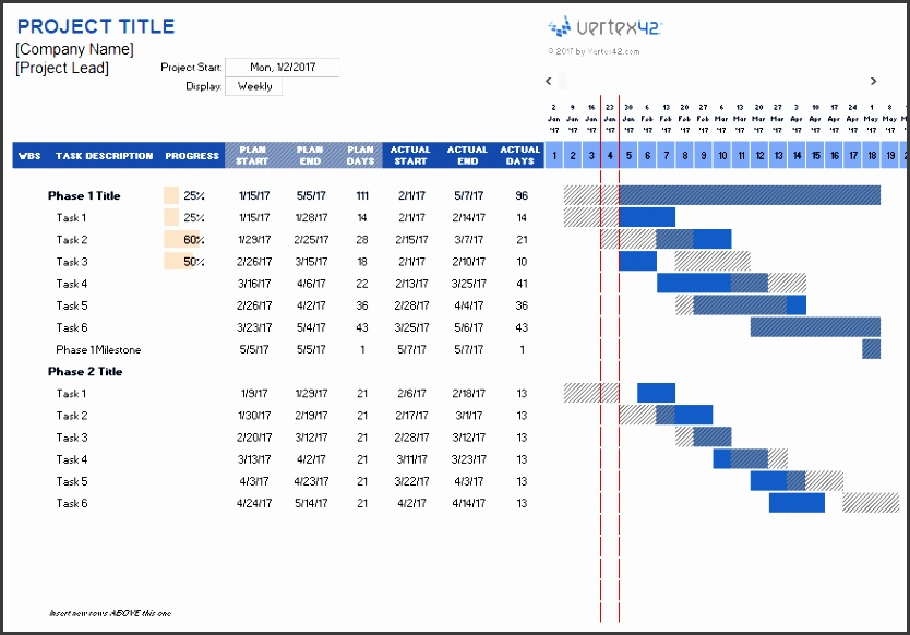 project planner template with gantt chart