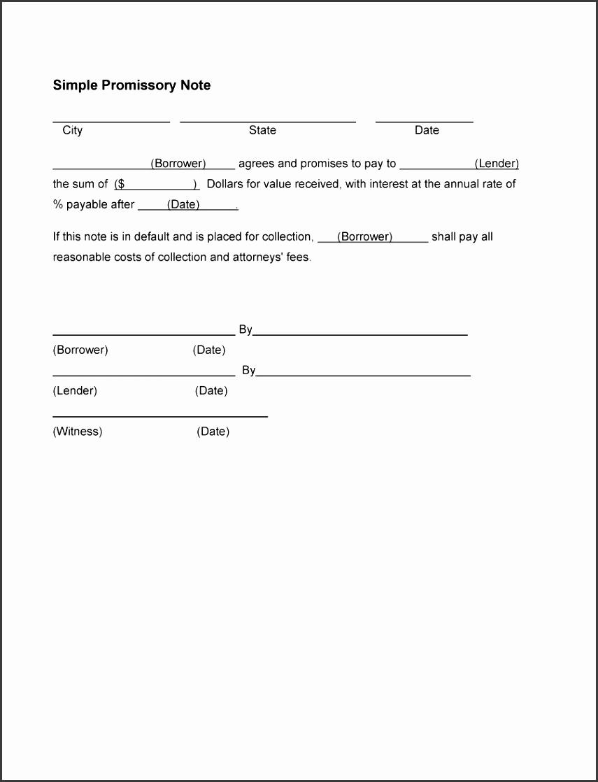 promissory note sample pdf