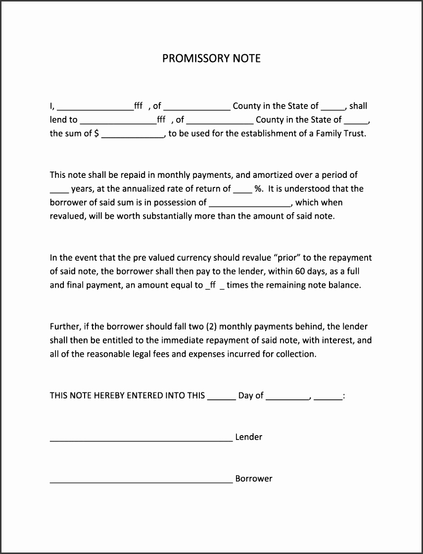 Printable promissory note template 38