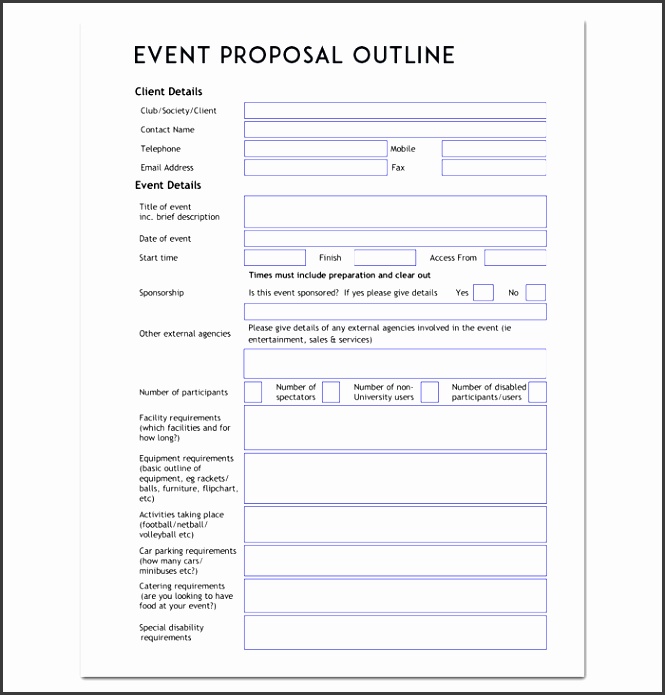 Event Proposal Outline Template Word Doc