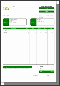 Example Purchase Order Template Professional