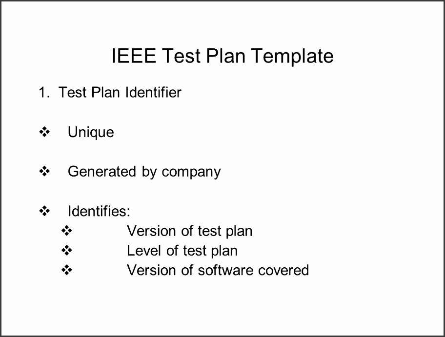 IEEE Test Plan Template