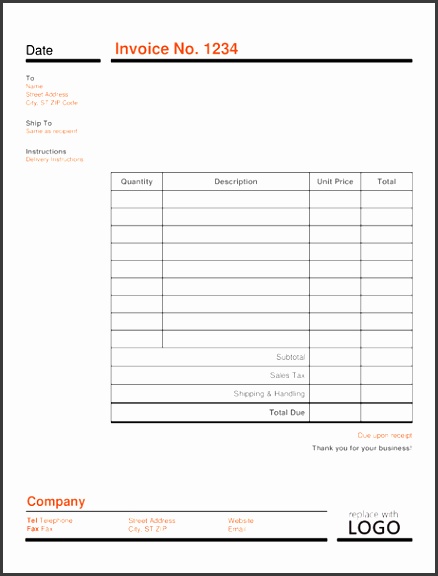 Business invoice Red and Black