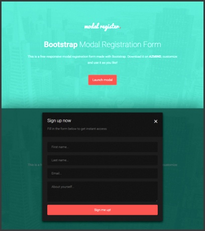 Bootstrap Modal Registration Forms 2 Free Templates