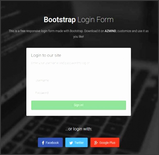 Free Responsive Bootstrap Login Form