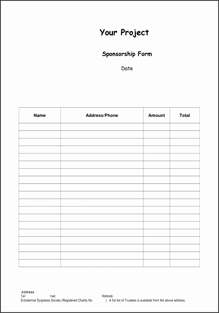 Free Printable Registration Form Template Word