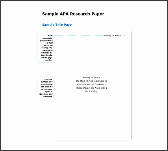 Apa Research Paper Outline Template PDF Download