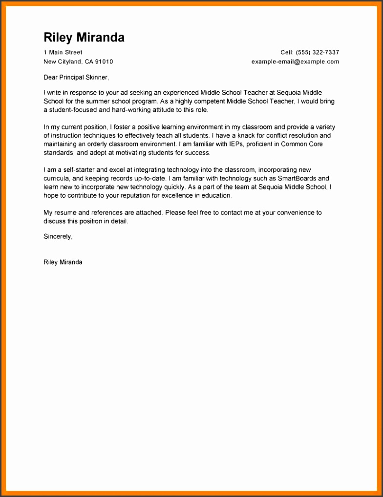 7 teaching cover letter template