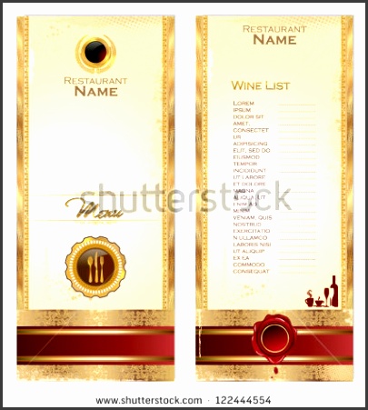 Luxury template for a restaurant menu or wine list
