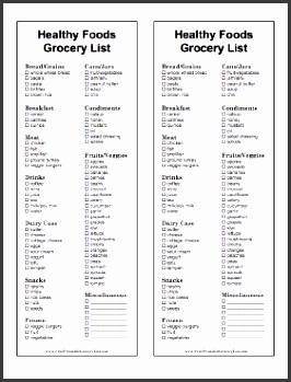 Healthy Grocery List