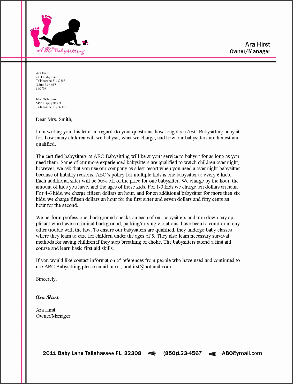 SAMPLE OF BUSINESS LETTER Business Letters Samples RecentResumes Throughout Sample Letter Template