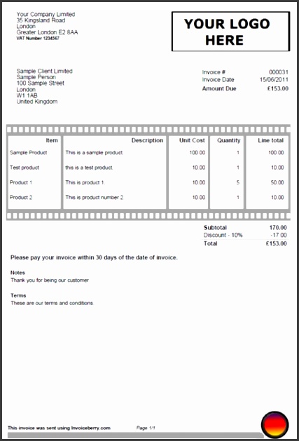 saple invoice