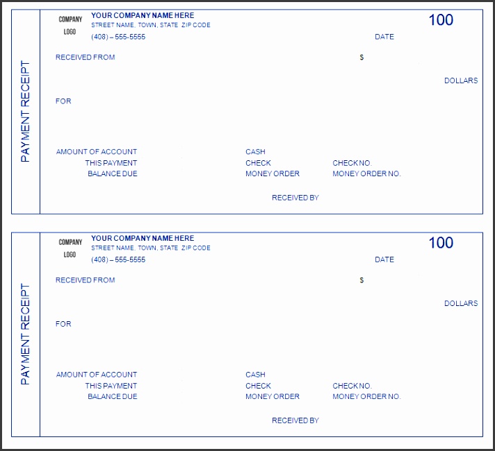 Home · Business Template · Outstanding Custom Payment Receipt Form Template With Blue Color And Border