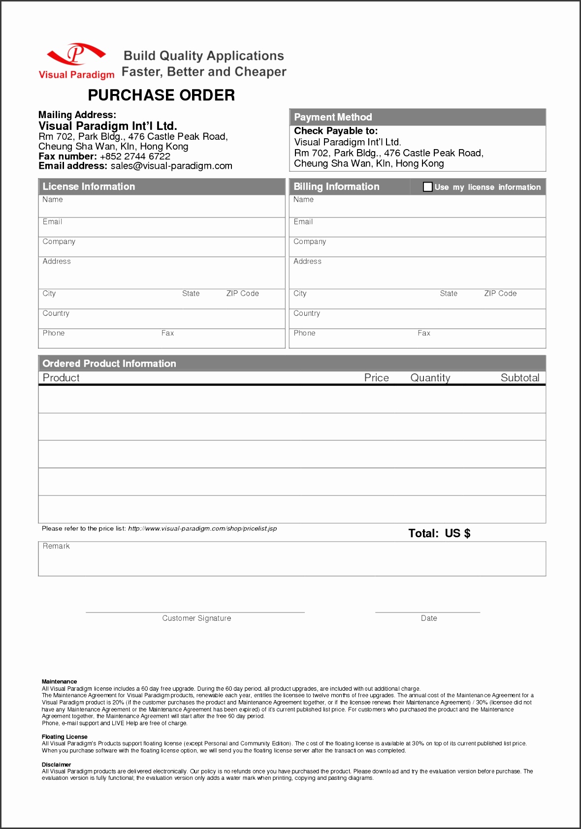 Best Ideas 5 order form Template Word In Purchase order Letter Template