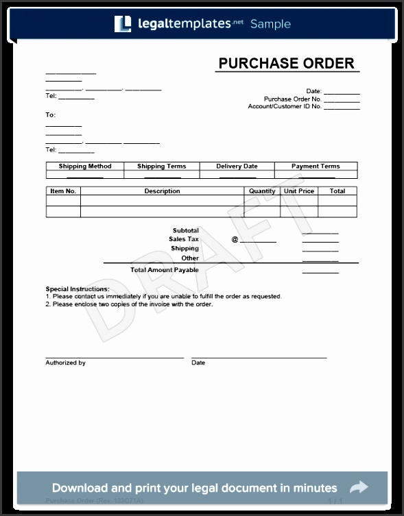 Purchase Order Template