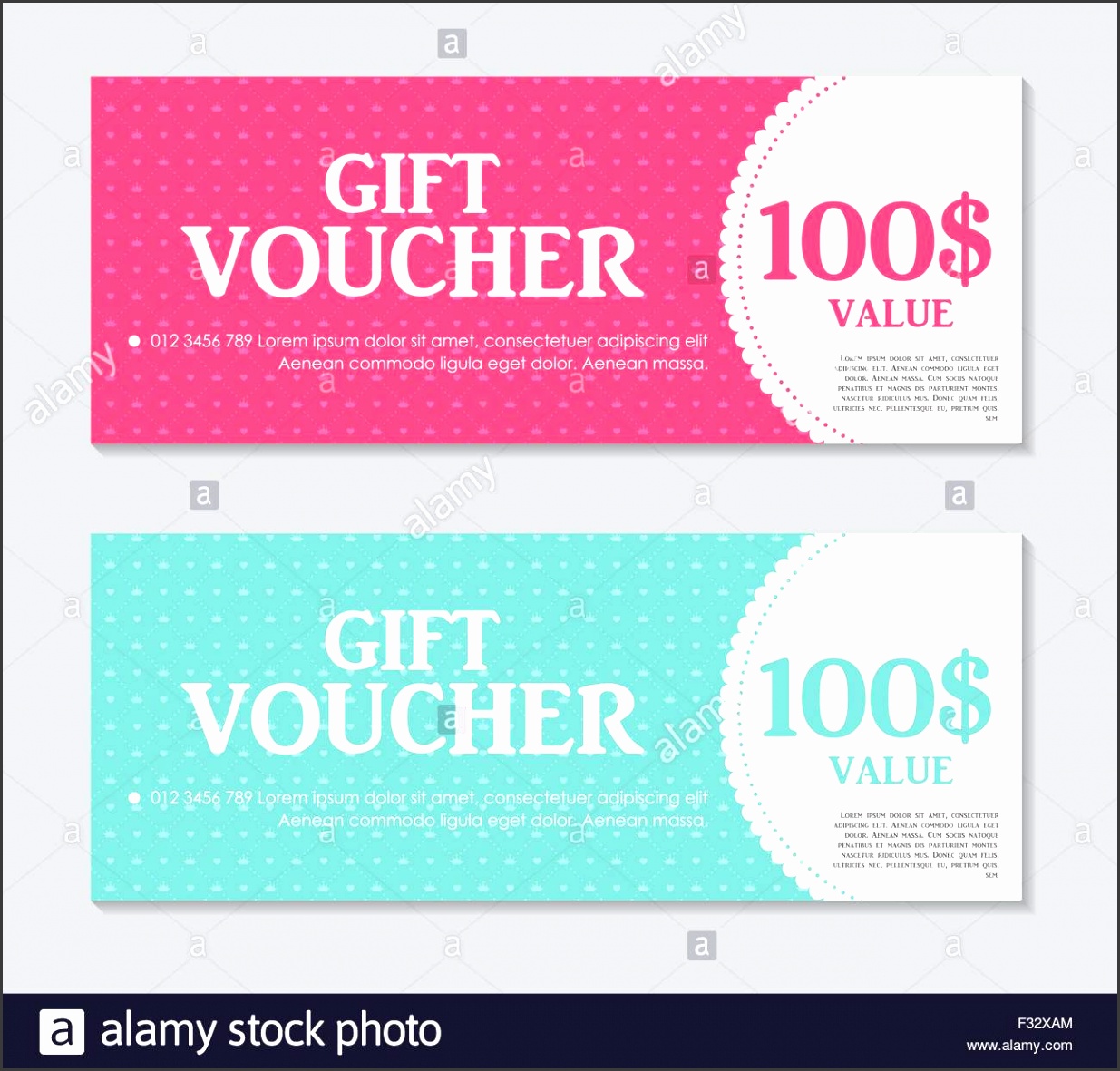 Gift Voucher Template with Sample Text Vector Illustration