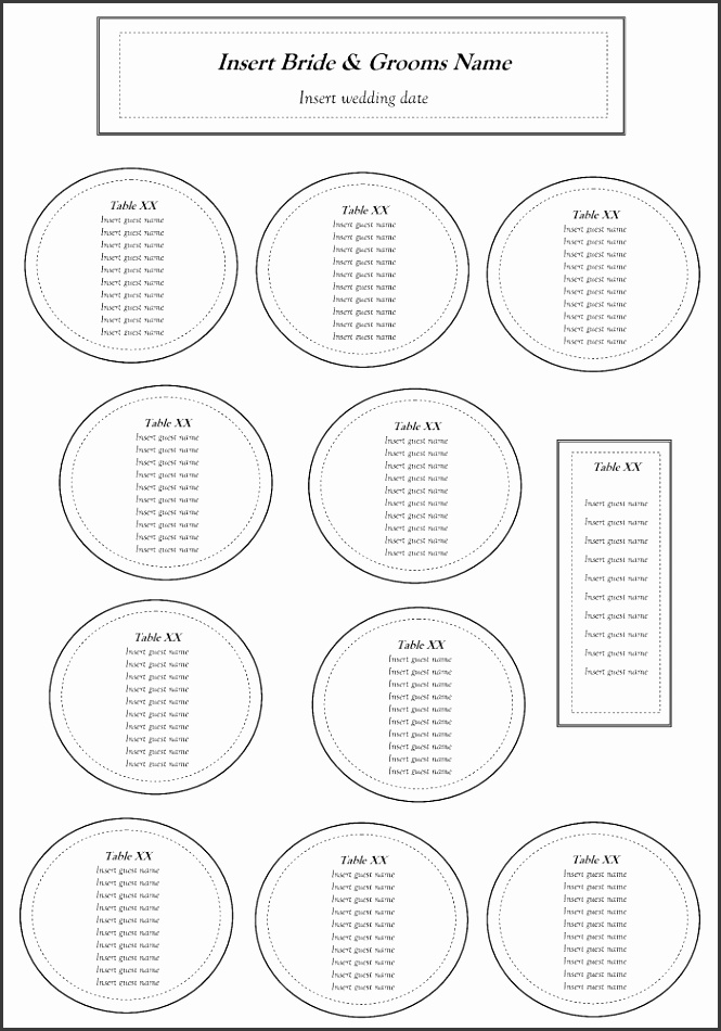 19 Template Gallery Wedding seating chart template captures