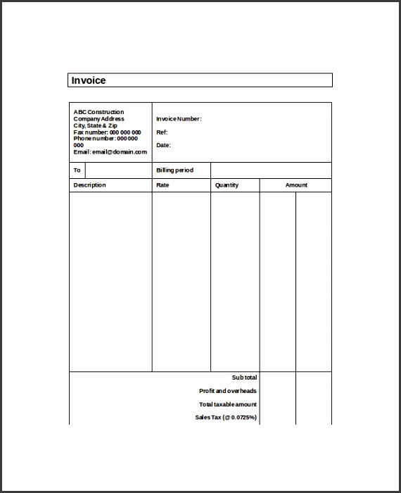 Invoice For Self Employed Template Self Employed Invoice Template 8 Free Word Excel Pdf Templates