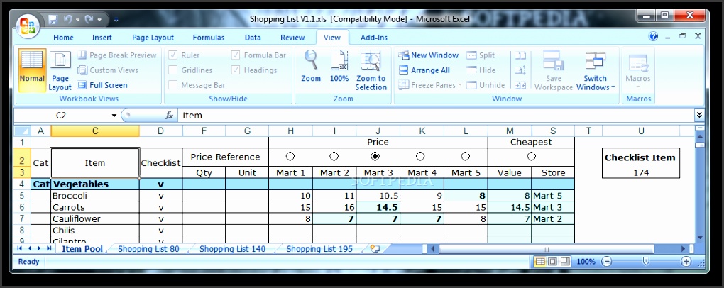 ExcelTemplates Shopping List 1