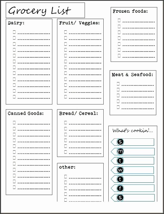 Free Printable Grocery List and Meal Planner