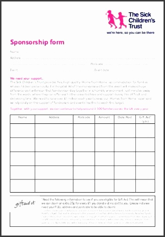 Charity Sponsor Form Template 7 2011 Health Fair Sponsorship