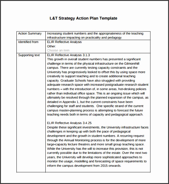 Strategic Action Plan Template