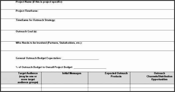 Strategy and Action Plan Templates Sample Outreach Framework Template