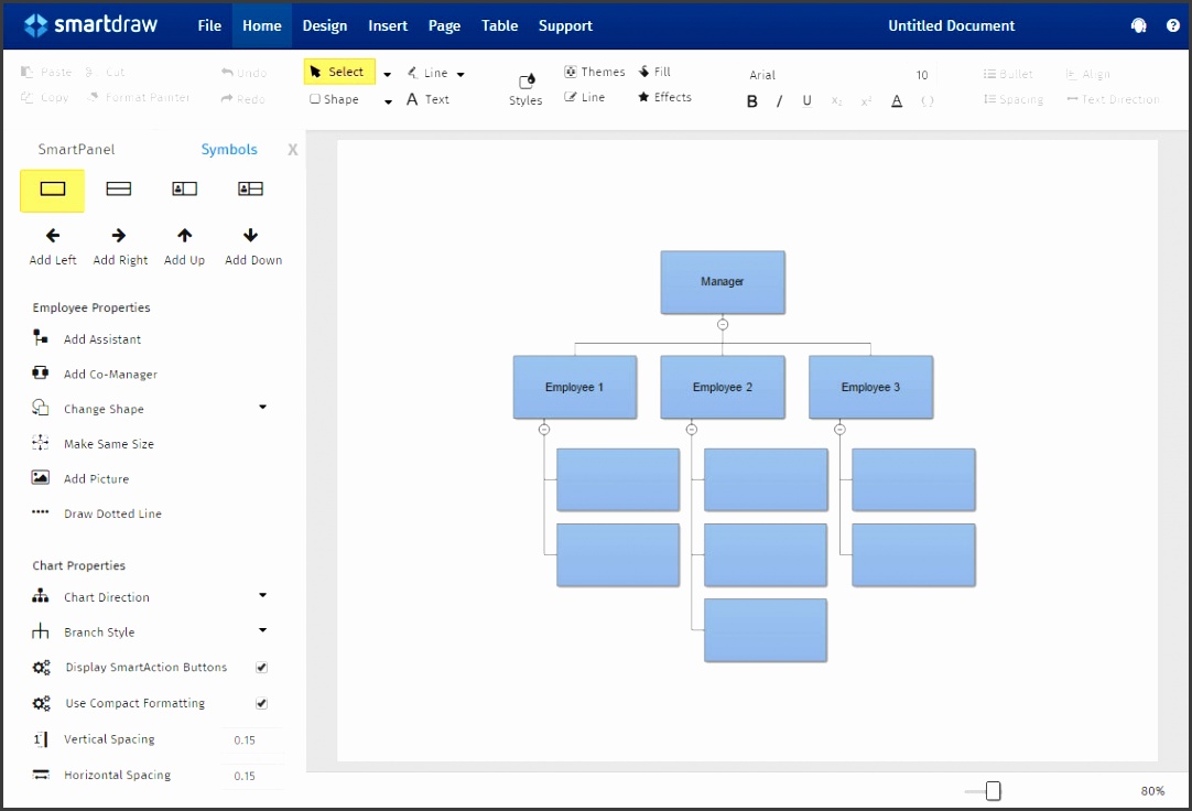 Org chart controls