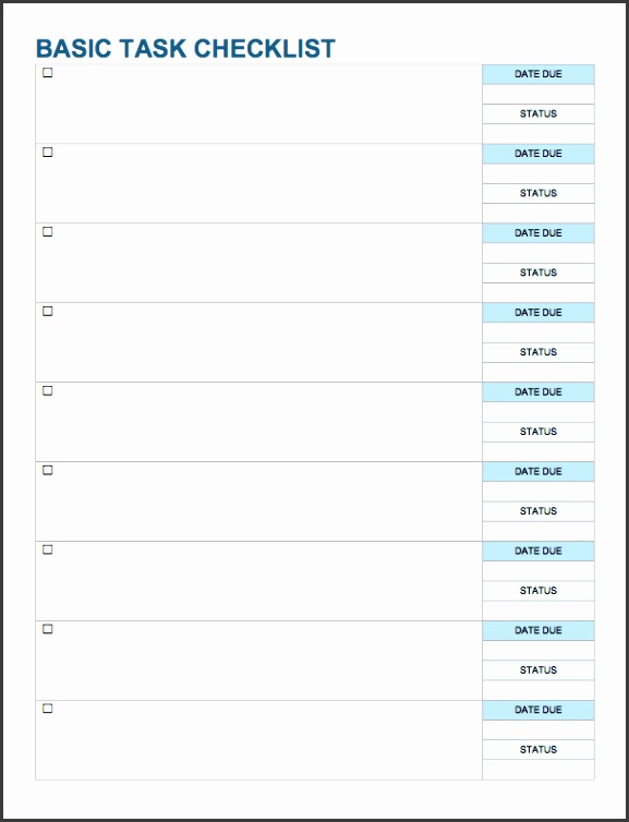Temp BasicTaskChecklist Word