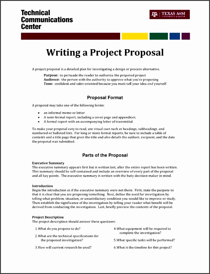 Project Proposal Format Informal Proposal Letter Example