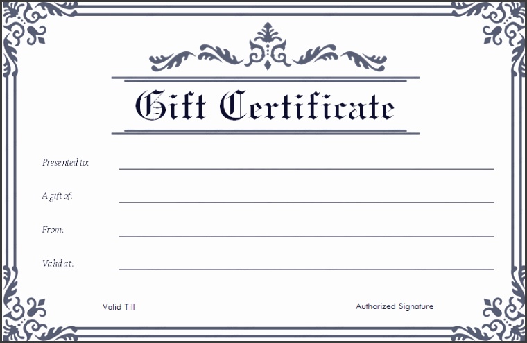 Template Gift Certificate Frame Gift Certificate Template Printable