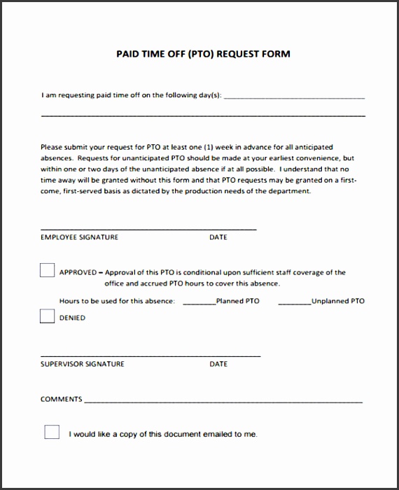 time off request form in pdf
