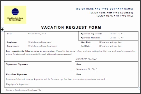 Vacation Request Form