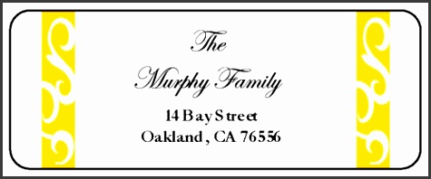 OL875 2 625" x 1" Savannah Collection Orange Wedding Address Label